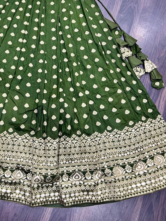 Green Georgette Embroidery Work Party Wear Lehenga Choli
