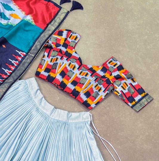 Women's Tussar Silk With Patola Print Lehenga Choli With Dupatta