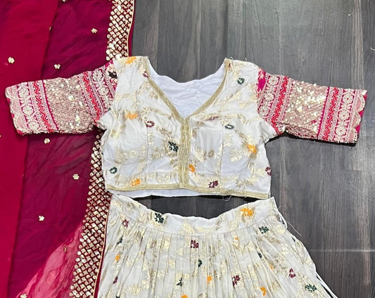 Red Colour Viscose Jacquard Lehenga Choli