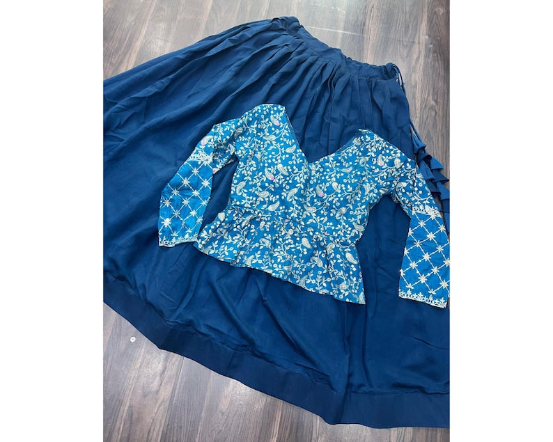 Fox Georgette with Jacket Multi Color Embroidery Work Lehenga Choli