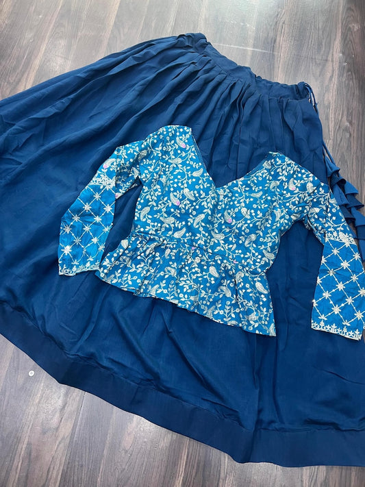 Fox Georgette with Jacket Multi Color Embroidery Work Lehenga Choli