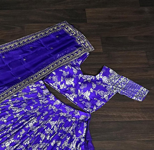 Purple Colour Georgette and Thread with Sequnce Work Party Wear Collection Special Lehenga Choli Set