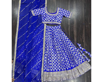 Velvet Lehenga Choli with Velvet Blouse & Net Dupatta