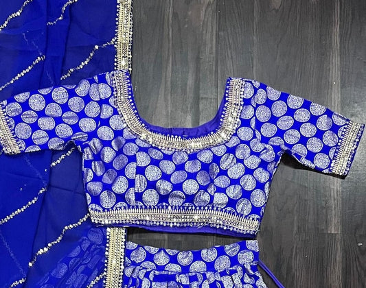Velvet Lehenga Choli with Velvet Blouse & Net Dupatta
