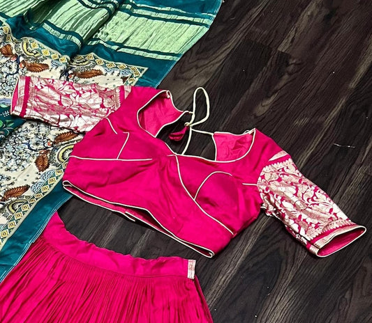 Floral Print Semi Stitched Lehenga Choli