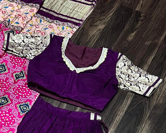 Floral Print Semi Stitched Lehenga Choli