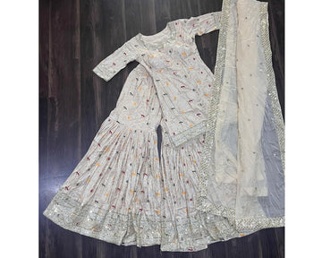 women Ethnic set / rakhi gift for women / special rakhi gift / designer ethnic set / kurta sharara with dupatta set / festival wear for women