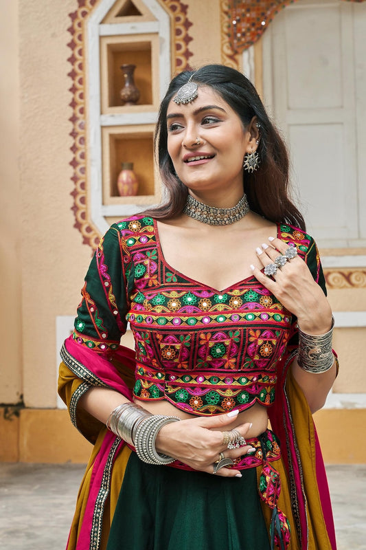 Women,s Tussar Silk With Leheriya And Foil Print Lehenga choli Set