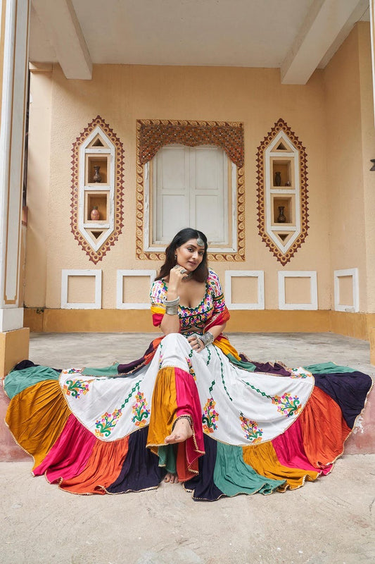 Flouracent Rayon Navratri Lehenga Choli Set