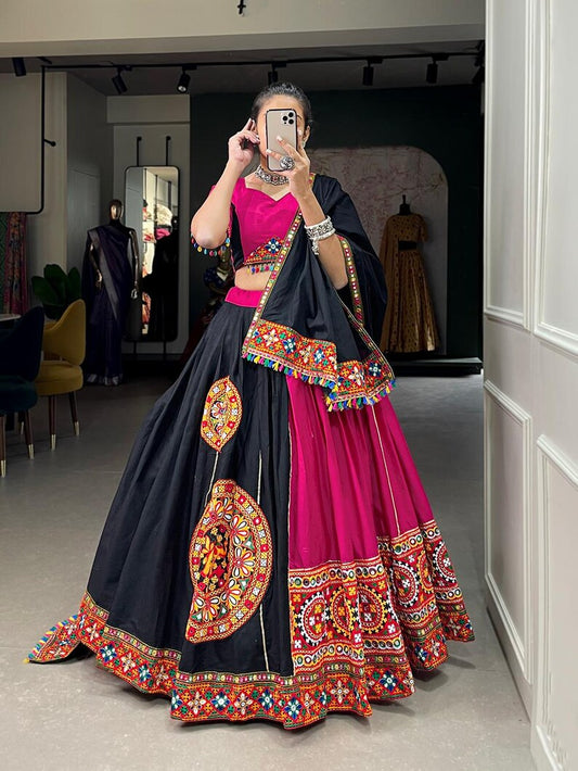 Rajgharana Women's Taffeta Silk Lehenga Choli Material