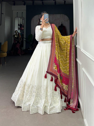 Lehenga For Women with Blouse Piece and Dupatta