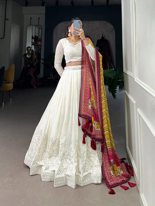 Lehenga For Women with Blouse Piece and Dupatta