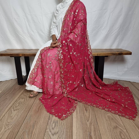 Gold Net Mirror Work (Sitara) Dupattas