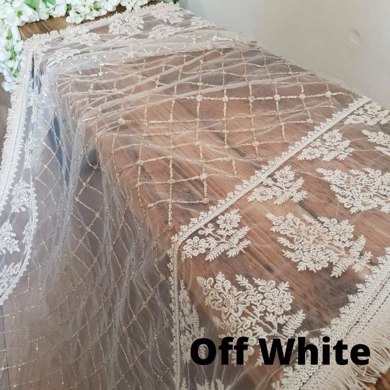 Party Wear Net Mirror Dupattas