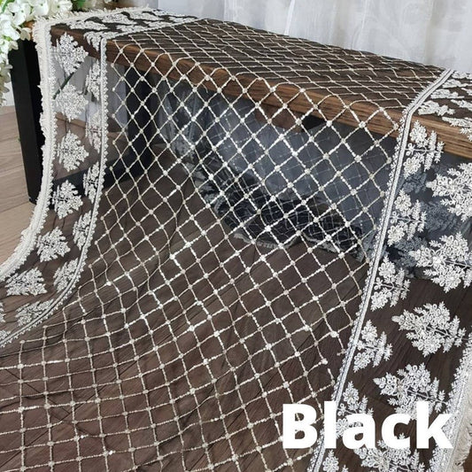 Party Wear Net Mirror Dupattas