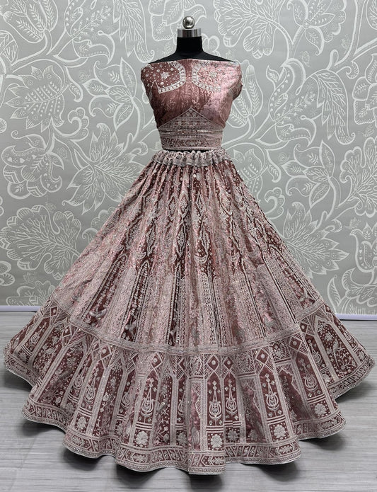 Women's Designer Heavy Dynamic Velvet Bridal Wedding Lehenga Choli