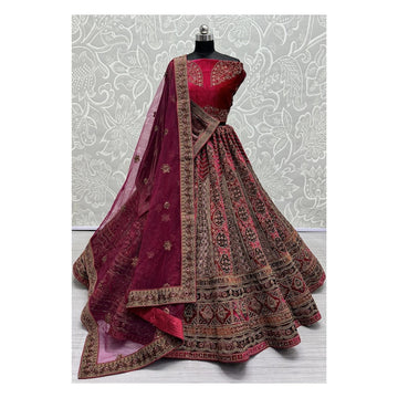 Women's Designer Heavy Dynamic Velvet Bridal Wedding Lehenga Choli