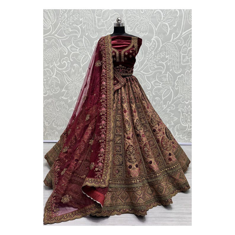 Velvet Lehenga Choli