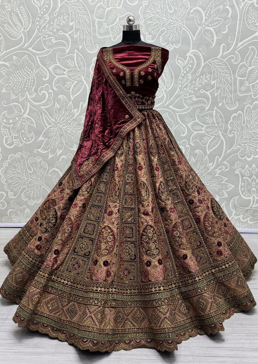 Velvet Lehenga Choli
