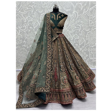 Exclusive Designer Heavy Velvet Lehenga Choli, Beautiful Blouse Piece With Soft Net Dupatta, Wedding & Reception Outfit Wear Lehenga Choli