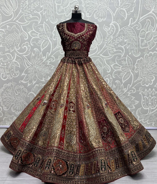 Fancy Velvet Bridal Lehenga Choli