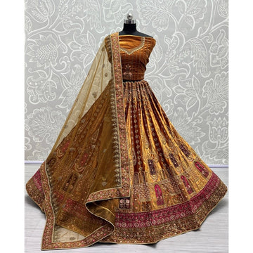 Fancy Velvet Bridal Lehenga Choli