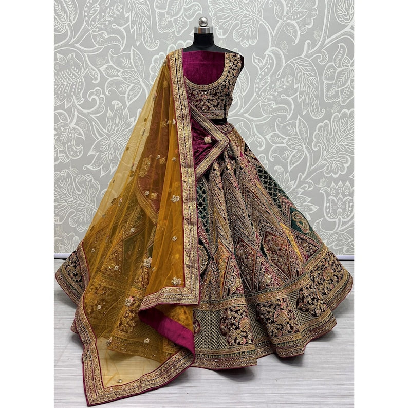 Wonderful Dark Grey Soft Net Base Flared Sequin Work Lehenga Choli