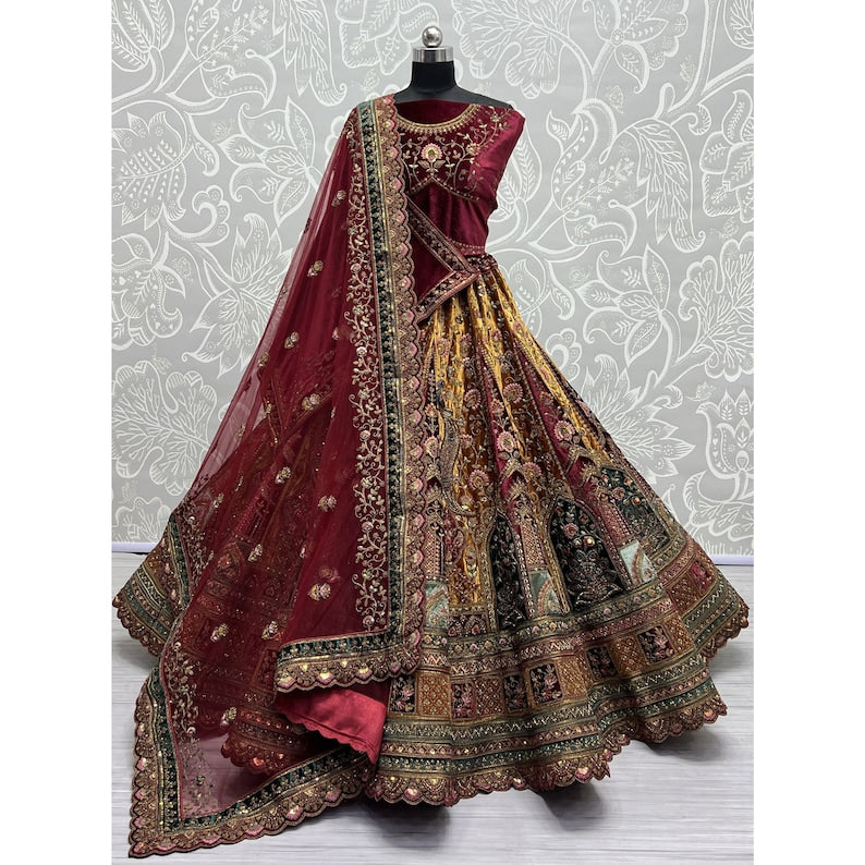 Wonderful Dark Grey Soft Net Base Flared Sequin Work Lehenga Choli