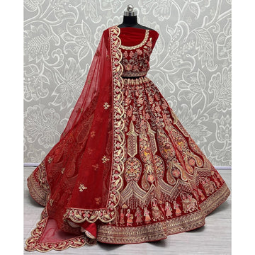 Embroidered Exclusive Bridal Purple Lehenga Choli