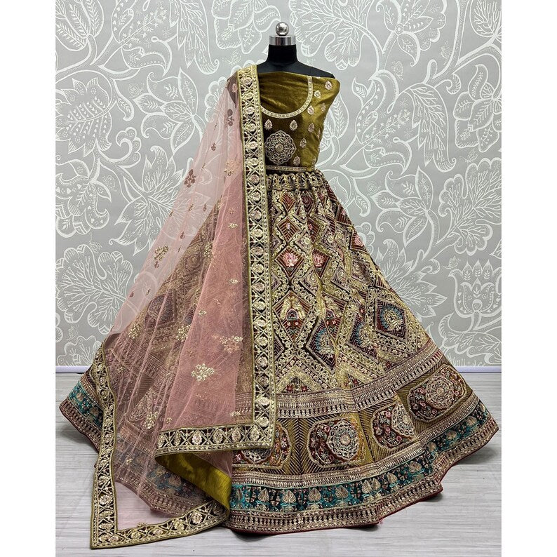 Embroidered Exclusive Bridal Purple Lehenga Choli