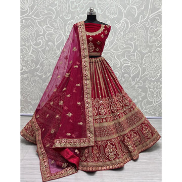 Embroidered Net Party Wear Lehenga Choli