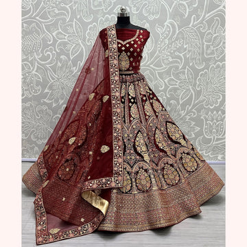 Embroidered Net Party Wear Lehenga Choli