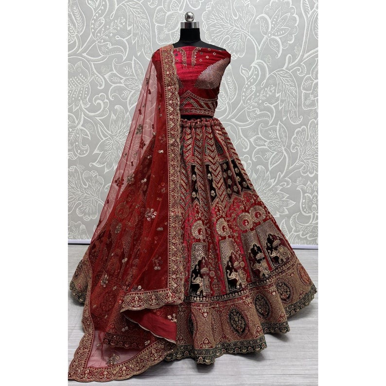 Embroidered Net Party Wear Lehenga Choli