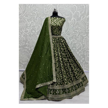 Green Net Dori Work Designer Lehenga Choli