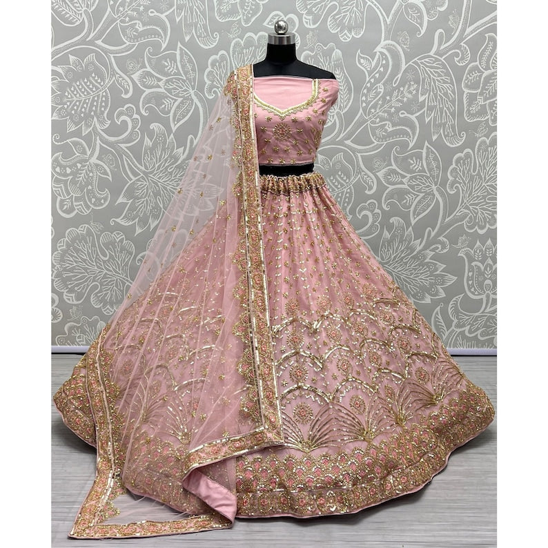Delicating Levender Wedding Wear Choli Suit Sale