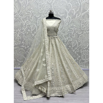 Steel Golden Colour Lehenga Choli with Net Dupatta