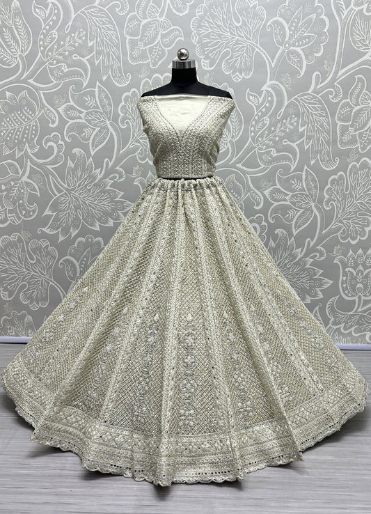 Steel Golden Colour Lehenga Choli with Net Dupatta