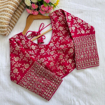 Embroidery Sequence Zari Work Blouse