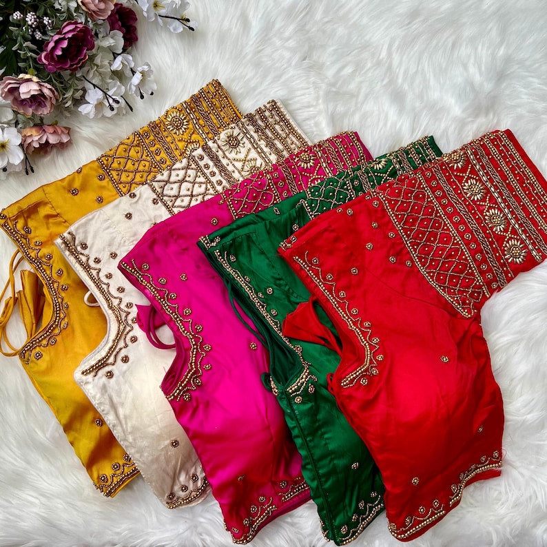 Silk Zari Trendy and Latest Maggam Work Blouse Design