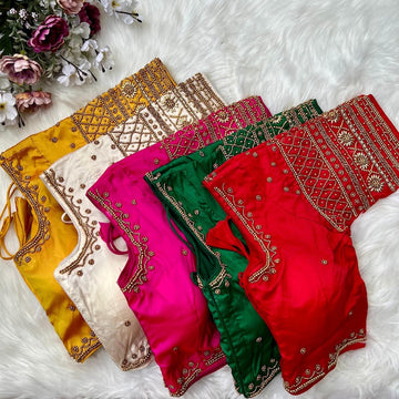 Silk Zari Trendy and Latest Maggam Work Blouse Design
