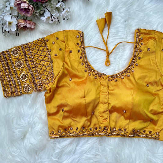 Silk Zari Trendy and Latest Maggam Work Blouse Design