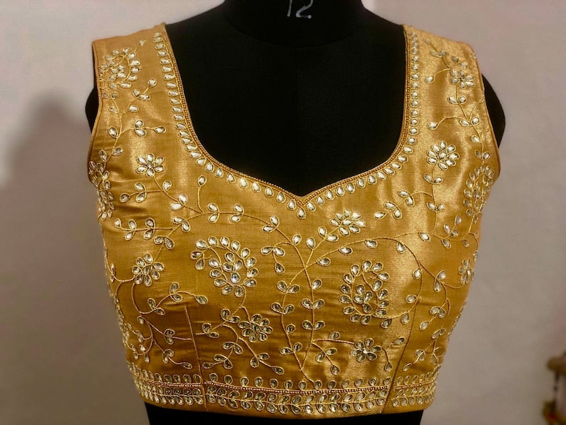 Maggam Gold Work Kardana n Zardosi Net Hands Work Blouse