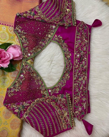 Gold Jardosi Work Blouse