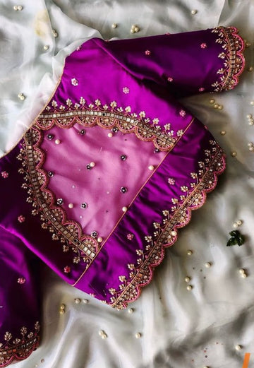 Gold Jardosi and Maggam work Blouse