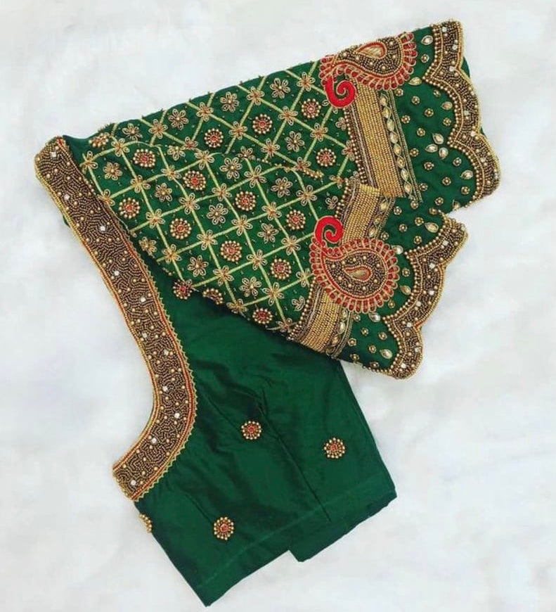zardosi Work maggam hand made work Blouse