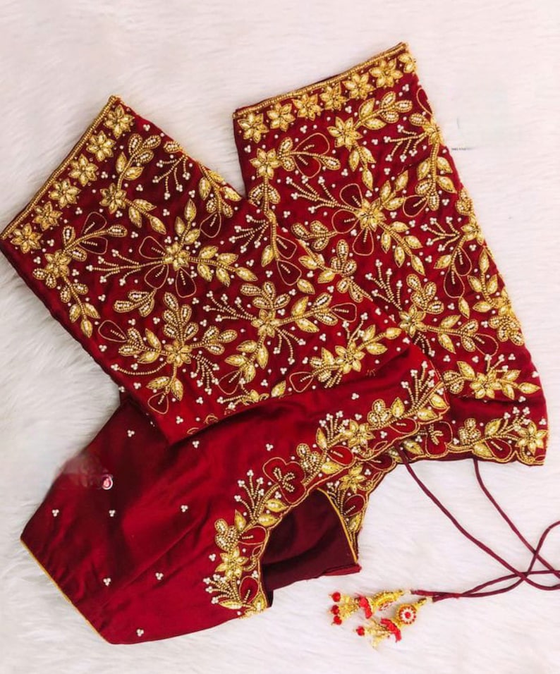 zardosi Work maggam hand made work Blouse