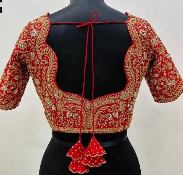 Gold Work Kardana Zardosi Net Hands Work Blouse