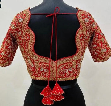 Gold Work Kardana Zardosi Net Hands Work Blouse