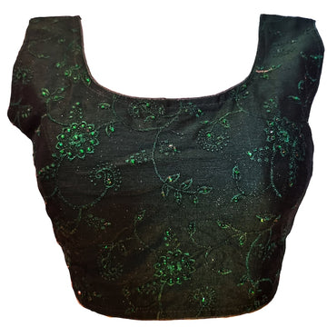 Crop Top, Two Tone, Thread & Diamond work, Boutique Wedding Designer Partywear Saree blouse