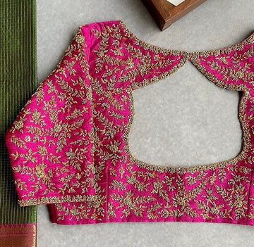 Pink Hand Embroidered Blouse